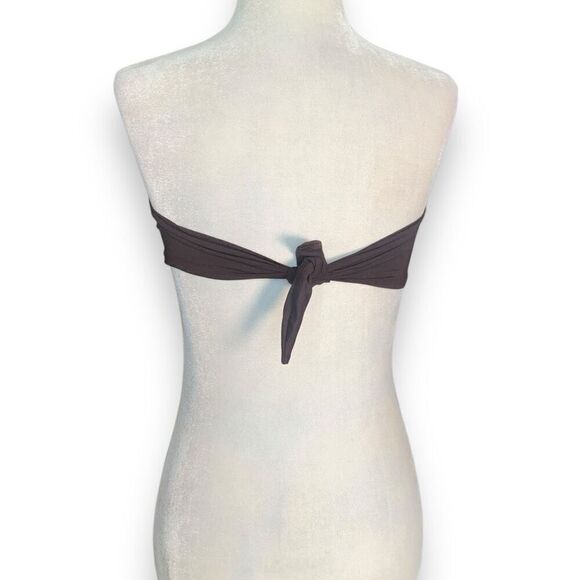 Vintage LaBlanca Bandeau Bikini Swim Top Brown Jewel Detail Summer Essential - Picture 7 of 12